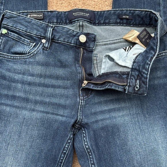 Scotch & Soda Amsterdam Blauw Skim Skinny Leg Mid Rise Jeans Size 29 - Picture 6 of 11